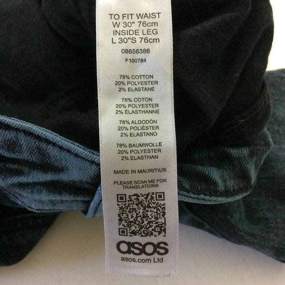 Asos Women's Skinny Jeans Acid Wash Blue Black Denim Size 28x27.5 Mid Rise - Picture 6 of 8
